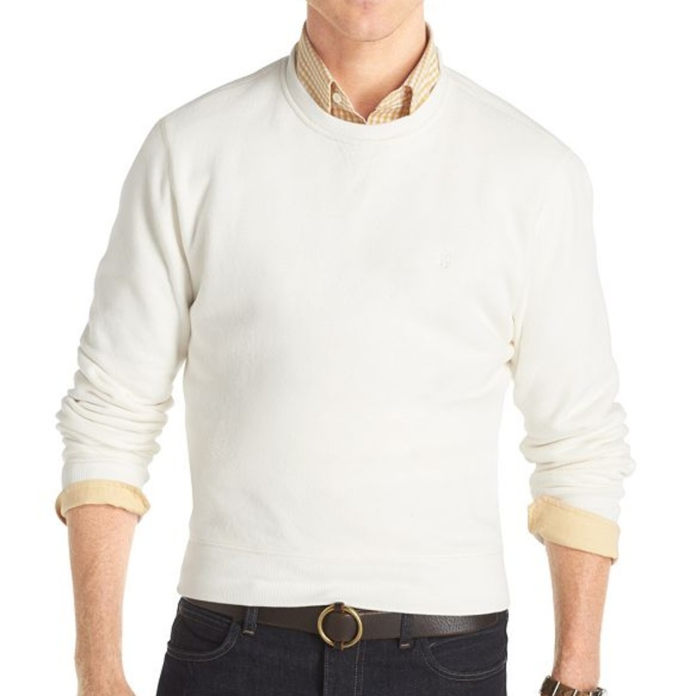 IZOD Light Beige Men's Sueded Fleece Sweatshirt